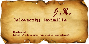 Jaloveczky Maximilla névjegykártya